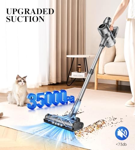 Cordless Vacuum Cleaner Stick Cleaners - Vacuums for Home Pet Hair Hardwood Floors Lightweight Electric Brooms with Rechargeable Battery Wireless Handheld Vacuum High Suction Power