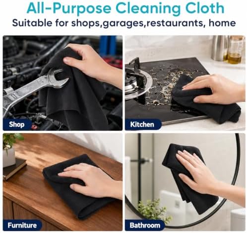 Shop Towels, 100 Pack Bulk Microfiber Cleaning Cloth 11.5" x 11.5"