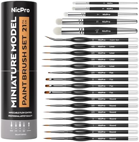 Miniature Paint Brushes Drybrush - 21PCS Model Paint Brush Set
