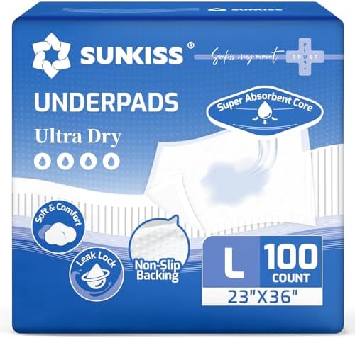 Disposable Bed Pads 23" x 36", Super Absorbent Pee Pads, 100 Count