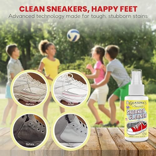Sneaker Cleaner - for Rubber, Canvas, Leather, Stain Remover Spray Removes Dirt, Grime, Grass - Cleaner for Outdoor Shoes, Slippers, Moccasins - 16oz & 3oz Combo
