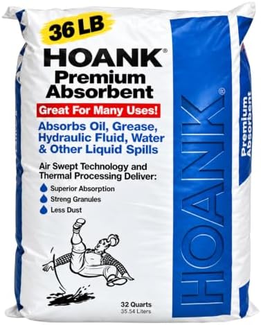 (36 lbs) - Premium Liquid Absorbent Bags Montmorillonite Clay Absorbs Oil, Grease, Hydraulic Oil, & Other Liquid Spills