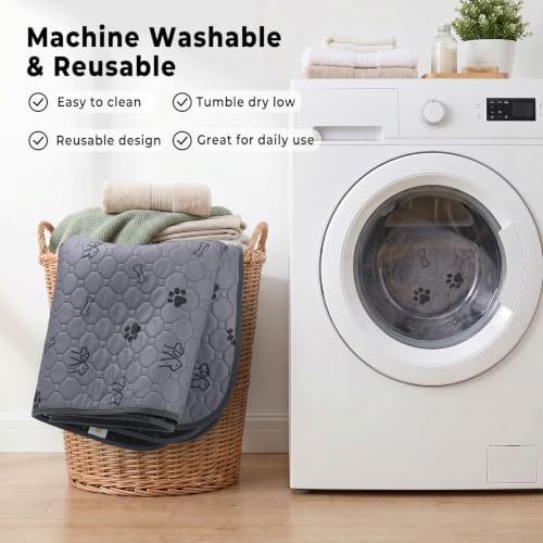 Washable Pee Pads for Dogs, 2 Pack 36” x 48” Waterproof Puppy Pads