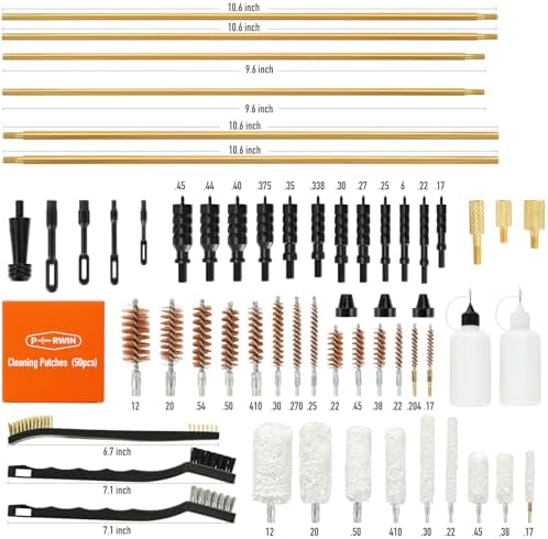 Universal Gun Cleaning Kit for All Caliber Pistol Rifle Handgun Shotgun Hunting Cleaning Kit with Brass Rods and Tough Carrying Case, Gun Accessories Gifts for Men