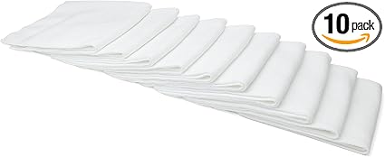 Autofiber Buffmaster Microfiber Polish and Buffing Towel - Pack of 10, White (16 inch x 16 inch, 400 GSM)