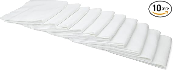 Autofiber Buffmaster Microfiber Polish and Buffing Towel - Pack of 10, White (16 inch x 16 inch, 400 GSM)