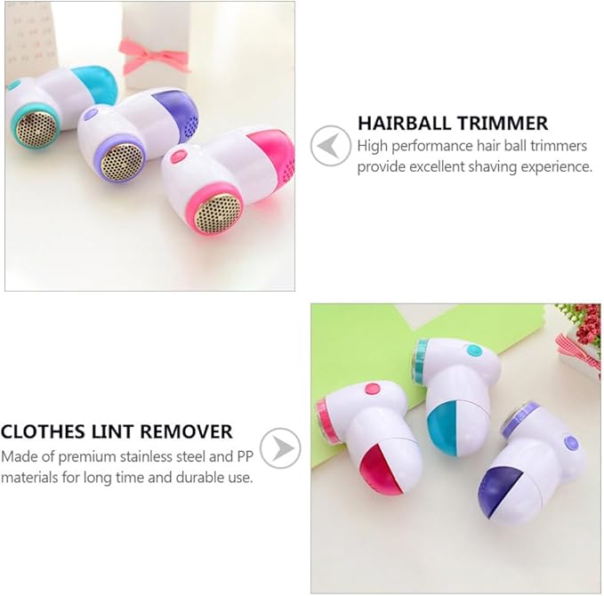 Hemoton 3 Pack Mini Clothes Lint Remover Shaver Portable Fabric Hair Ball Trimmers for Sweaters Jackets Pills Fuzz Removal 3.93X2.95X1.96 Inch