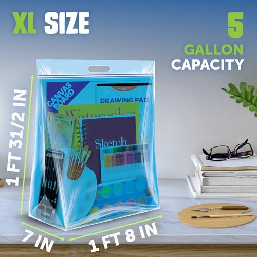 Big Bags 5 Gallon XL, Reusable Large-Capacity Plastic Storage Bags, 10 count