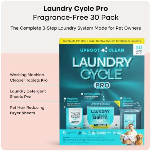 Laundry Cycle Pro: 3-Step Pet Hair Laundry Set, Unscented