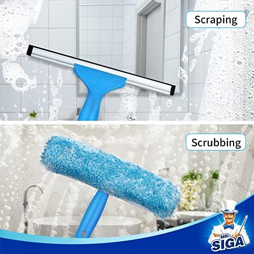 Window Squeegee Extension Pole, 4 Pieces Aluminum Pole, 54.3 inch