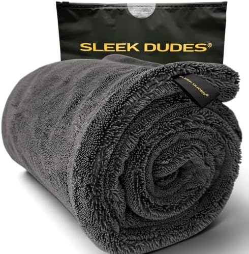 Sleek Max Dry 2K - 2000GSM Microfiber Car Drying Towel, 20x31in, Grey