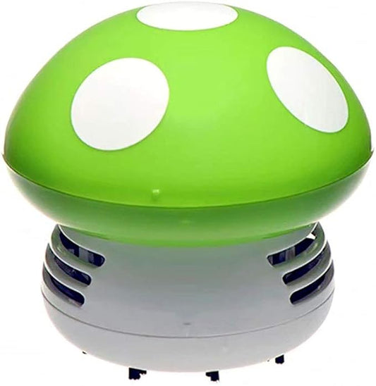 Aliotech Mini Cute Table Dust Vacuum Cleaner Mushroom Shaped Portable Corner Desk Vacuum Cleaner Mini Cute Vacuum Cleaner Dust Sweeper(Green)
