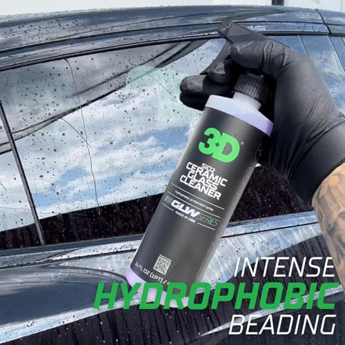 SiO2 Ceramic Glass Cleaner 1 Gallon – Hydrophobic Car Glass Cleaner with Rain Repellency – Optical-Grade Clarity, Streak-Free Shine & Ceramic Protection – Auto Detailing Spray – Made in USA