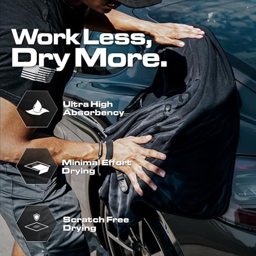 Slim Microfiber Car Drying Towel 24"x36", 800GSM Twisted Loop