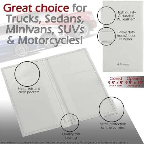 Registration and Insurance Card Holder - Car Organizer - White