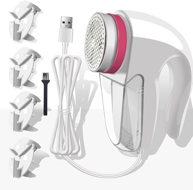Fabric Shaver for Furniture,Sweater Shaver,Electric Lint Remover for Clothes,Fabric Pilling Remover,4 Cutter Heads, 5W of High-Power, Plug and Play, Say Goodbye to Charging and Waiting