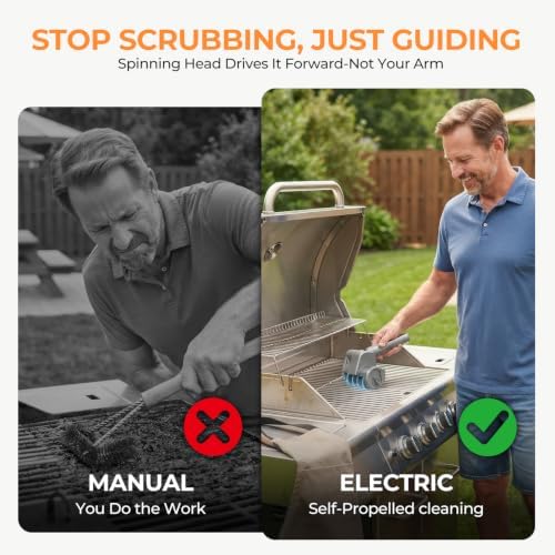Electric Cleaning Brush, Cordless Grill Cleaner BBQ Power Grill Brush