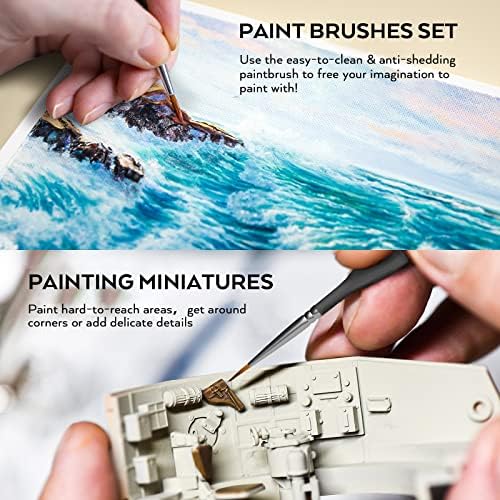 15 PCS Fine Detail Paint Brushes Set with Nylon Brush Case