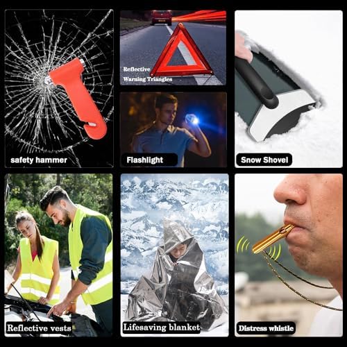 Emergency Roadside Kit for Car,Safety Car Kit with Jumper Cables