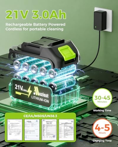 Cordless Car Washer, Lightweight Portable Cleaning Tool with 6-in-1 Nozzle, Battery Powered, Ideal for Small to Medium Cleaning Tasks, Car, Garden & Fence