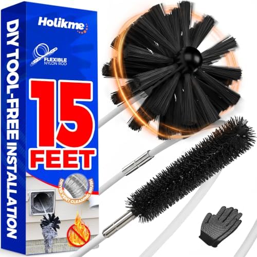 Dryer Vent Cleaner Kit - 15Ft Flexible Lint Brush for Deep Cleaning