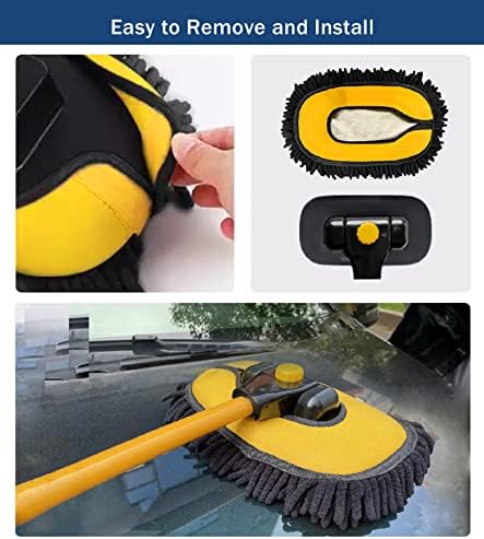 YeewayVeh Car Wash Brush Replacement Cover, Microfiber Mop, Yellow