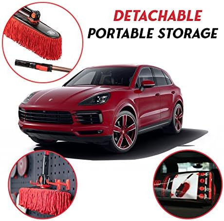 Car Duster Exterior Scratch Free,Soft Car Brush Kit for Truck,SUV,RV and Motorcycle,Wax Cotton Hair,Dusters with Extendable Handle,Duster for Cleaning,Dust Pollen Removing,No Lint