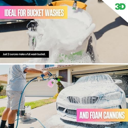 Pink Car Wash Soap, 1 Gallon – High Suds pH Neutral Car Shampoo, Cherry Scent, Safe for Ceramic Coatings, Wax & Sealants, Leaves a High Gloss Finish
