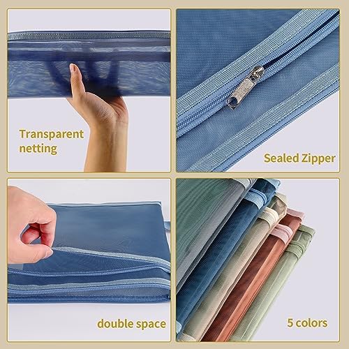 10 Pack Mesh Zipper Pouch Bags, A4 Toy Storage & Organization Bag