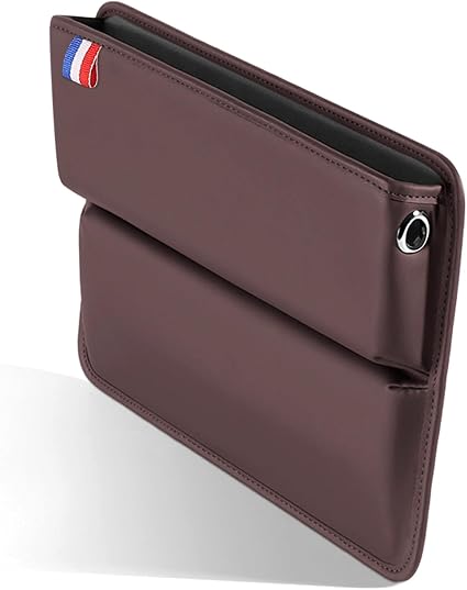 Pissente Car Seat Ga p Organizer 1Pc 31 x 25 x 5.5cm Leather Storage Box Universal Console Catcher (Coffee)