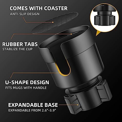 TYKOR Car Cup Holder Expander, Extender for Car with Adjustable Base