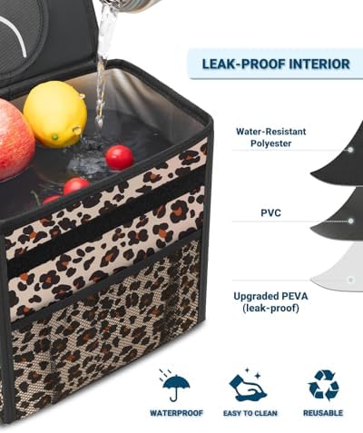 Car Trash Can with Lid, Leakproof Car Garbage Can Car Trash Bag