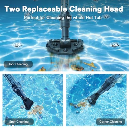 Handheld Spa & Hot Tub Vacuum, Cordless Pool Vacuum, 90-Min Runtime, Ash