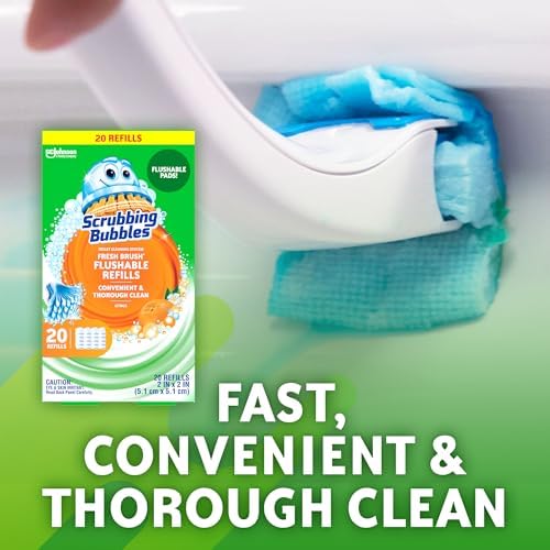 Fresh Brush Flushable Cleaner Refills, 20 Count, (2-Pack)