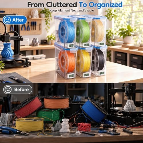 Filament Storage Box, 6-Pack 3D Printer Filament Storage Containers