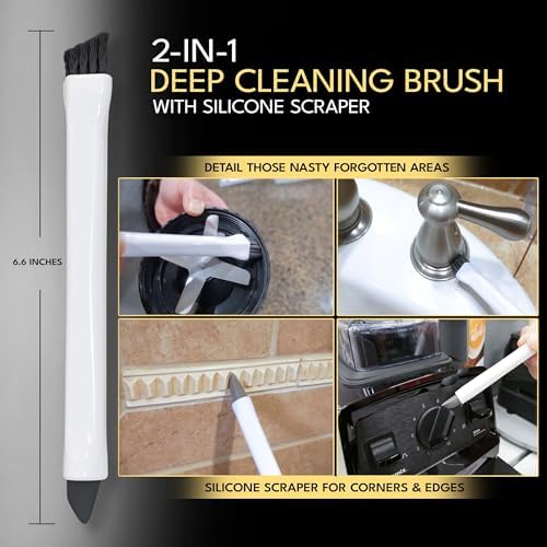Grout Cleaning Brush Set (4 Pcs) Heavy Duty Hand Grout Scrub Brush & Detail Cleaning Brush Set for Baseboards,Floor, Corners, Shower, Bath Tub & Tiles