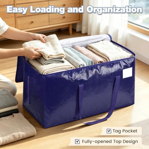 Moving Bags Heavy Duty Extra Large, 6-Pack, Dark Blue