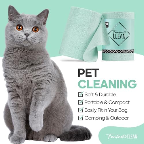Microfiber Cleaning Cloth Roll, 60 Pack, 8" x 8", Mint Green