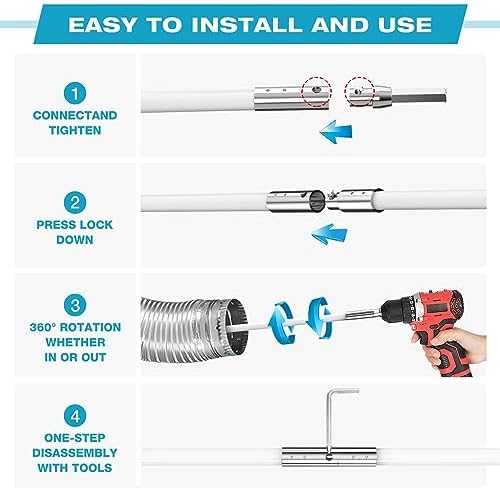 60Ft Dryer Vent Cleaner Kit - FlexibleLint Remover