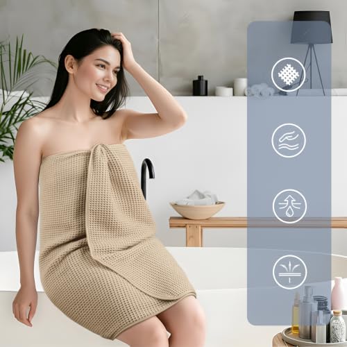 430 GSM Poly Blend Microfiber Quick Dry Waffle Bath Towel, 30x60 in