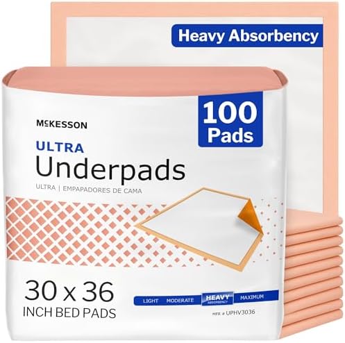 Ultra Disposable Underpads, Heavy Absorbency, 30 x 36 in, 100 ct