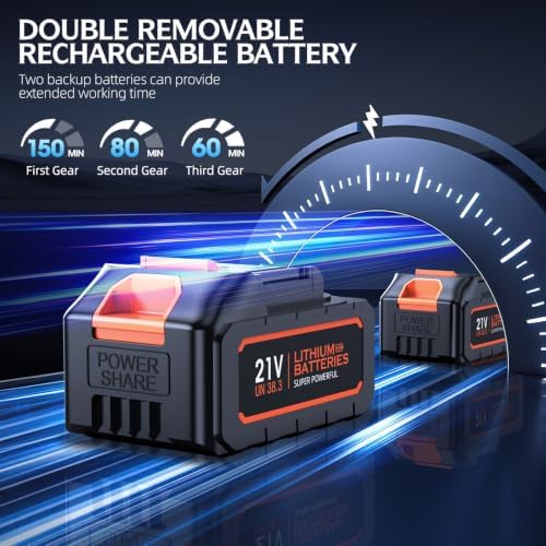 Car Vacuum Portable Cordless, 50000Pa Strong Suction Brushless Motor, Handheld Vacuum with 2 Batteries & Charger, 6-in-1 Rechargeable Vacuum Cleaners for Home, Pet Hair & Keyboard - Ink Black