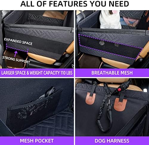Large Dog Car Seat,Back Seat Extender for Dogs,Hard Bottom Seat Cover
