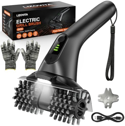 Electric Grill Brush for Outdoor Grill, Dual Roller BBQ Cleaner