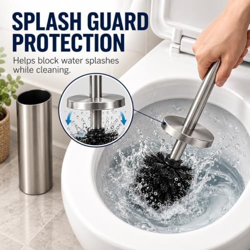 Toilet Brush and Holder Set, Stainless Steel 304 Toilet Bowl Brush