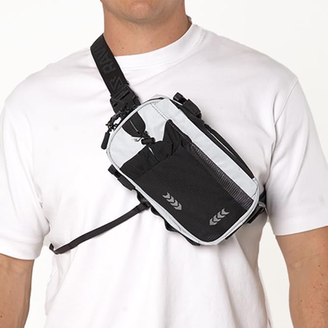 NO-BOUNCE Reflective Anti-Theft Fanny Pack & Festival Bag - Modular Sling with 8 Pockets | Rave Bag, Festival Fanny Pack