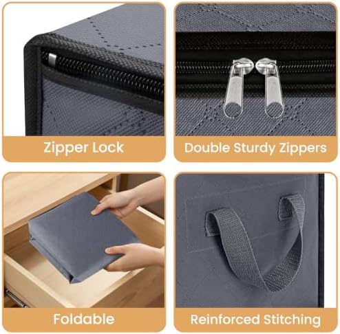 6 Pack Storage Bags for Clothes Blanket Storage Bins with Lids