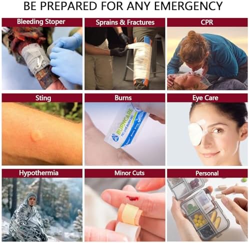 First Aid Trauma Kit,Comprehensive First Aid Kit with Labelled Compartments, Molle System Emergency Kits for Cars, Home, Office, Backpacking, Camping, Traveling, and Cycling-265 Piece