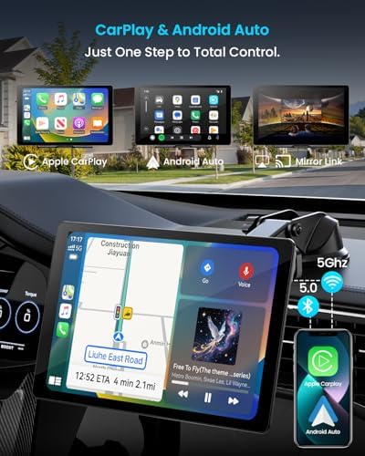 IK11 11-Inch Wireless Apple CarPlay Screen, Android Auto, 4K Dash Cam