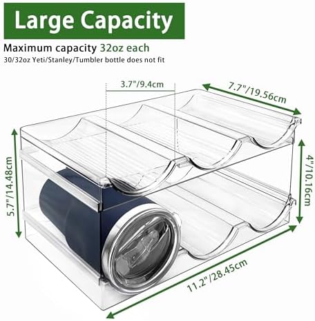 2 Pack Water Bottle Organizer, Stackable Water Bottle Holder